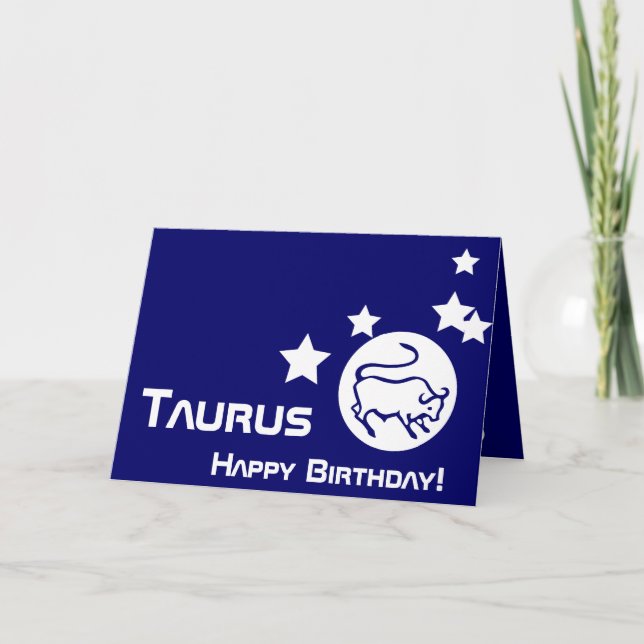 Taurus, Happy Birthday!-Customise Card (Front)