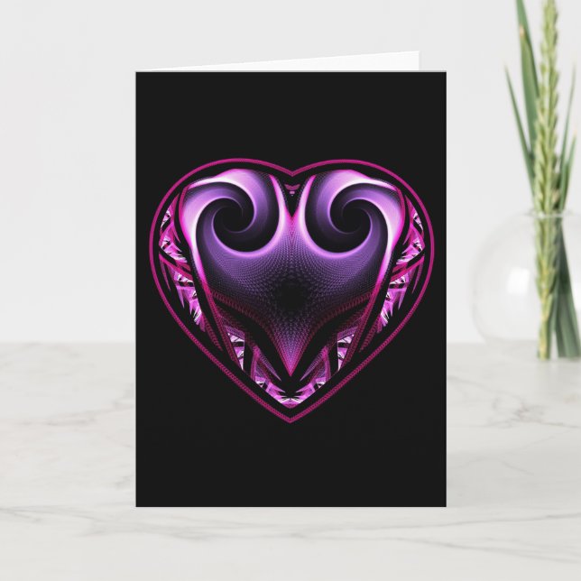 Taurus Heart Fractal Greetings Cards (Front)