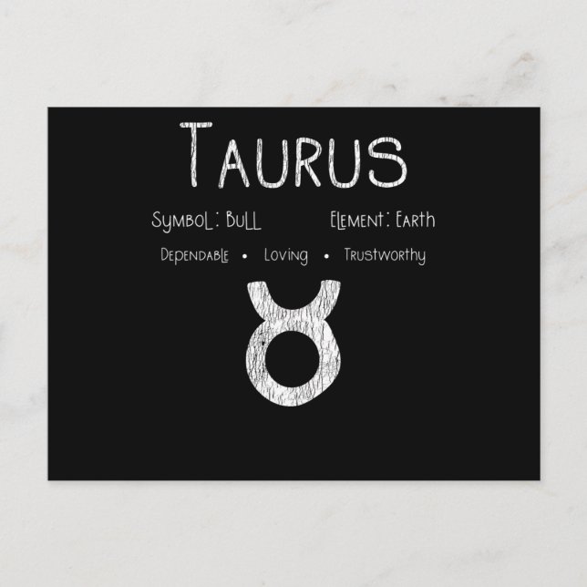 Taurus Horoscope Astrology Star Sign Birthday Gift Postcard (Front)