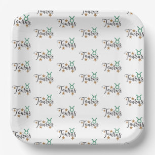 Taurus Horoscope Birthday Paper Plate