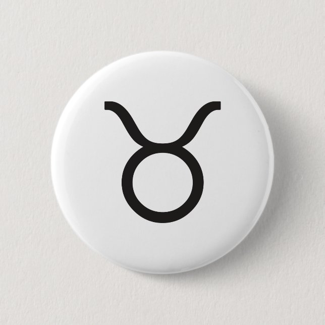 TAURUS, HOROSCOPE SYMBOL 6 CM ROUND BADGE (Front)