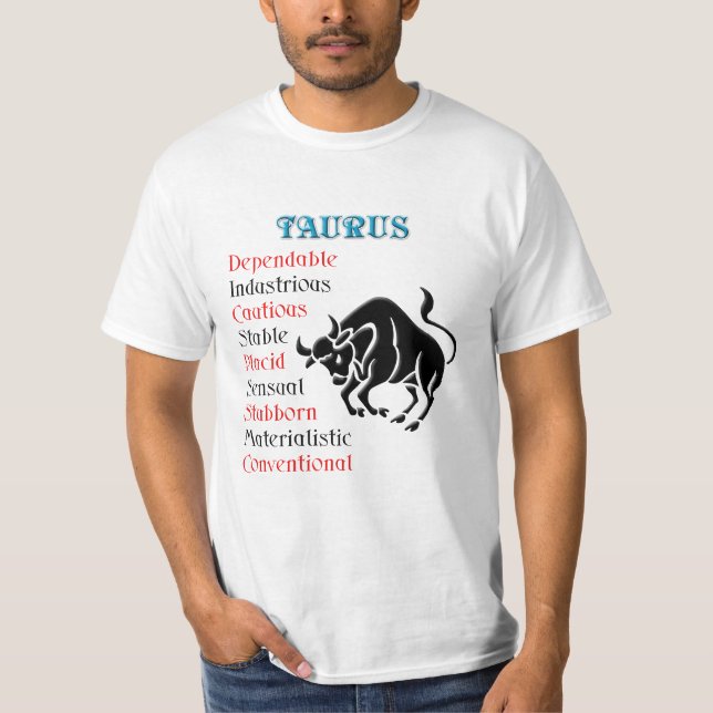 Taurus Horoscope Zodiac Sign T-Shirt (Front)