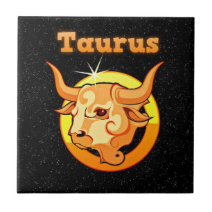 Taurus illustration ceramic tile