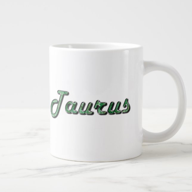 Taurus in Emerald Gemstone Large Coffee Mug (Right)