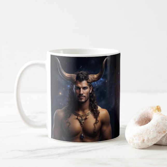 Taurus Male Astrological Coffee Mug (With Donut)