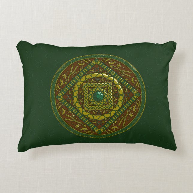 Taurus Mandala Accent Pillow (Front)