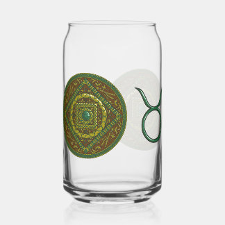 Taurus Mandala Can Glass