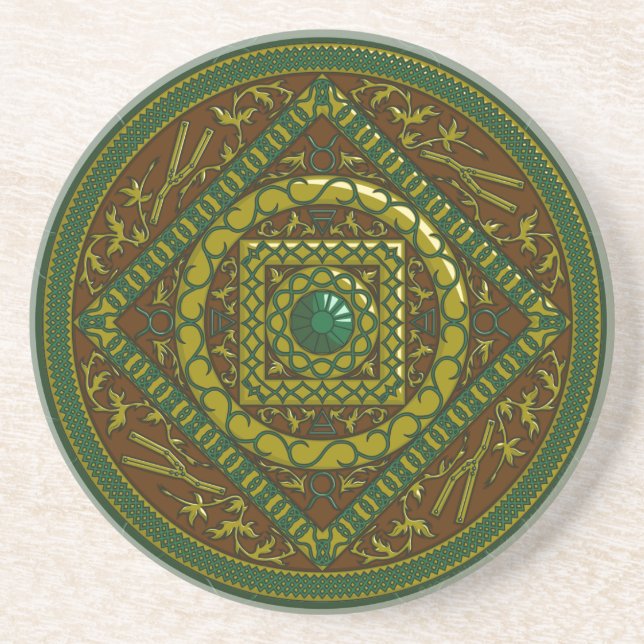 Taurus Mandala Coaster (Front)