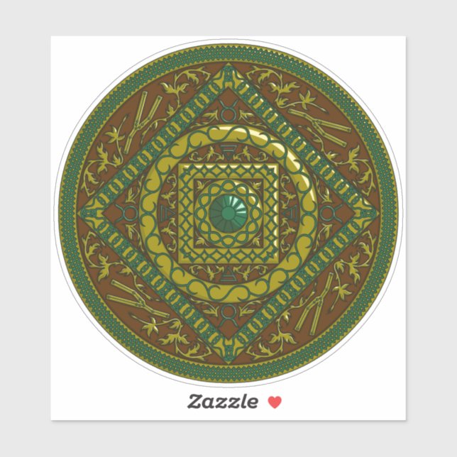 Taurus Mandala Contour Sticker (Sheet)