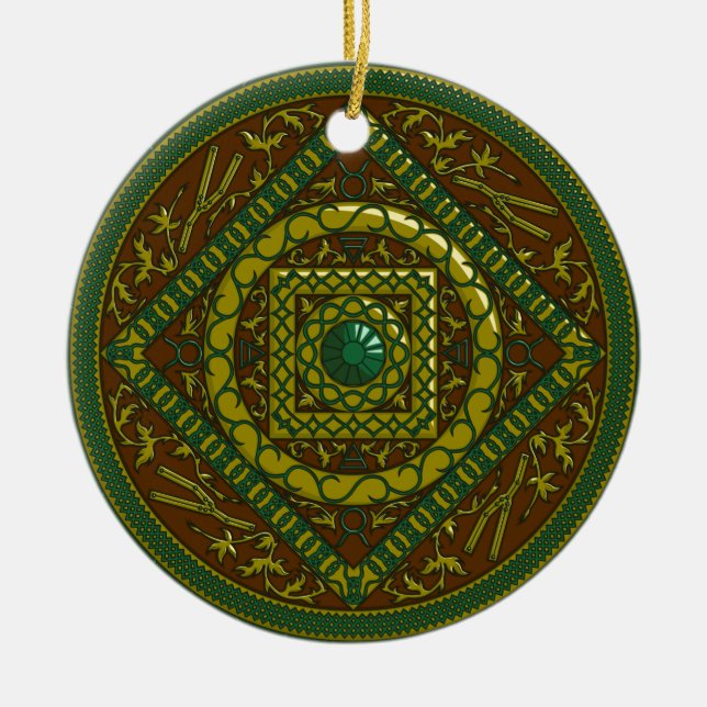Taurus Mandala Ornament (Front)
