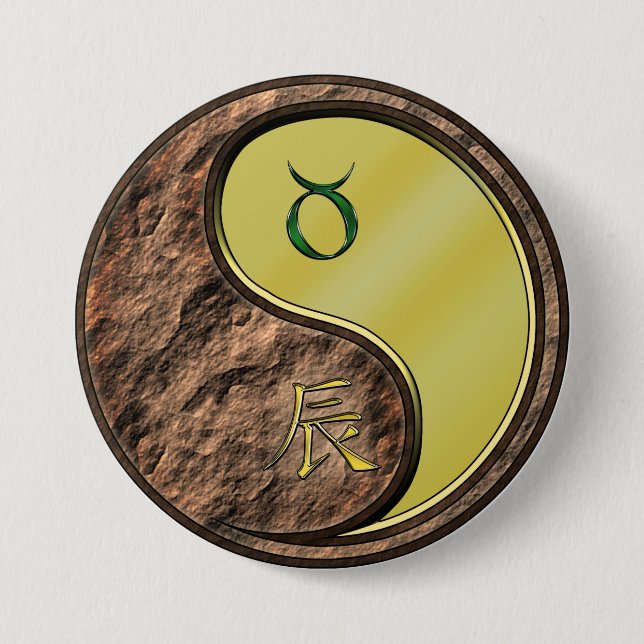 Taurus & Metal Dragon 7.5 Cm Round Badge (Front)