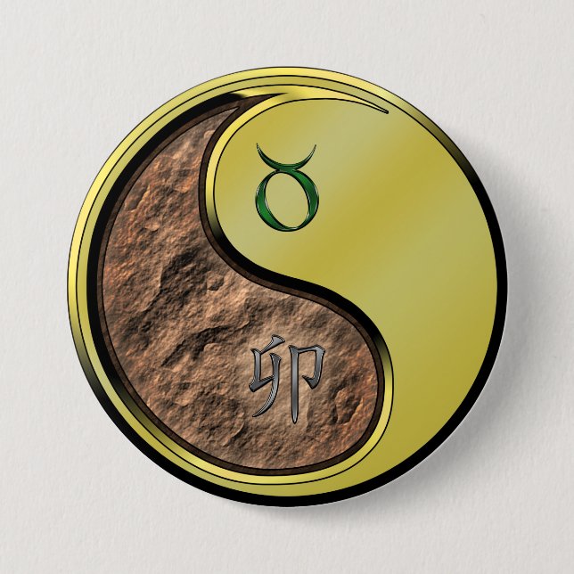 Taurus & Metal Rabbit 7.5 Cm Round Badge (Front)