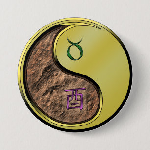 Taurus & Metal Rooster 7.5 Cm Round Badge