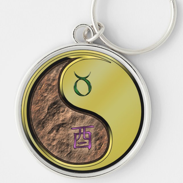 Taurus & Metal Rooster Key Ring (Front)