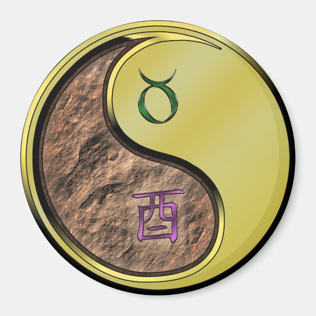 Taurus & Metal Rooster Magnet (Front)