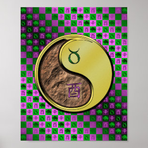 Taurus & Metal Rooster Poster