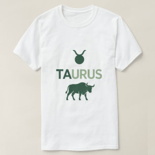 Taurus Minimalist Geometric Zodiac Green Graphic T-Shirt