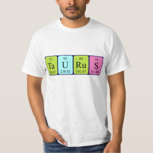 Taurus periodic table name shirt