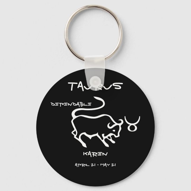 Taurus Personalised Key Ring (Front)