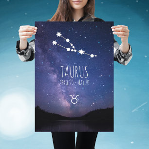 Taurus   Personalised Zodiac Constellation Poster