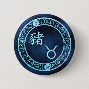 Taurus/Pig 6 Cm Round Badge