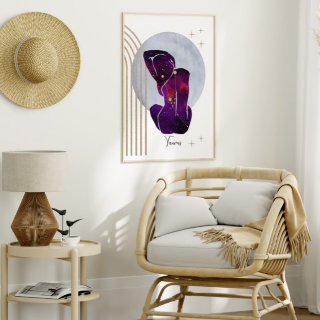 Taurus Purple Gold Feminine Zodiac Design Poster (Creator Uploaded)