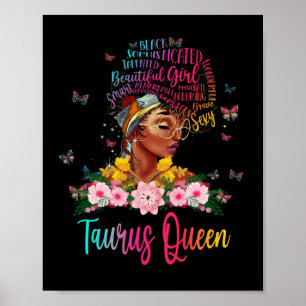 Taurus Queen Black Women Persistent Beautiful Poster