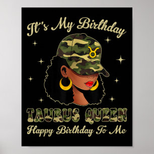 Taurus Queen Locd Black Woman Camo Cap Zodiac Sign