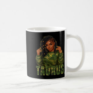 Taurus Queen Locd Black Woman Camo Zodiac Sign Coffee Mug