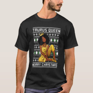 Taurus Queen Merry Christmas For Black Women T-Shirt