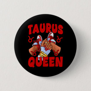 Taurus Queen Zodiac Birthday Afro Woman Sneakers 6 Cm Round Badge
