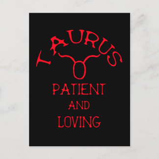 Taurus (Red Text) Postcard