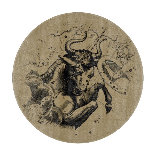 Taurus Sign Constellation Hevelius circa 1690 Cutting Board (Front)