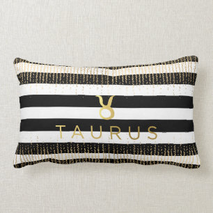 Taurus Sign Custom Name Lumbar Throw Pillow