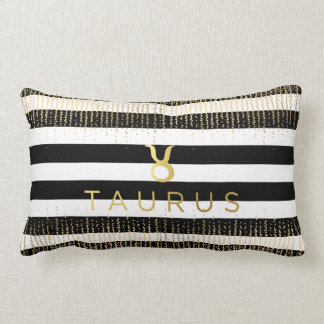 Taurus Sign Custom Name Lumbar Throw Pillow