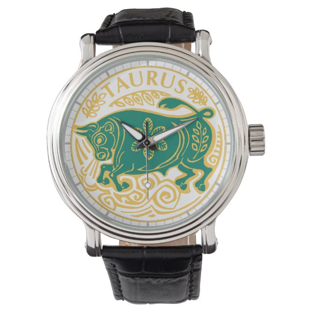 Taurus Sign of the Zodiac Watch (Front)