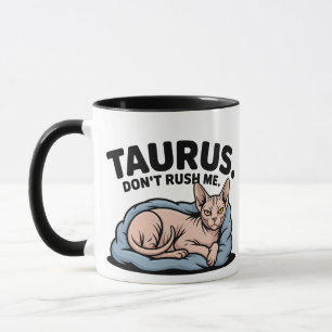 Taurus Sphynx Cat Zodiac Attitude Art Mug