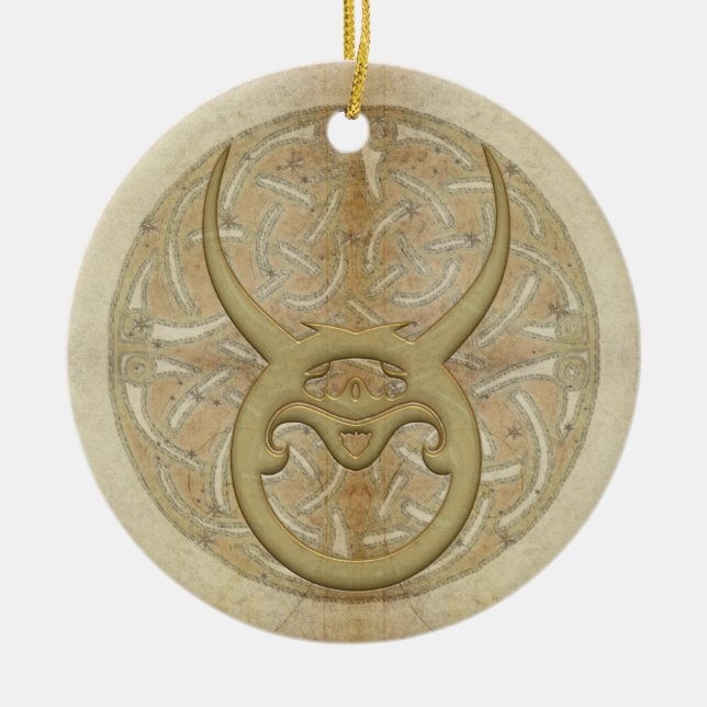 Taurus Star Sign Personalised Ornament (Front)