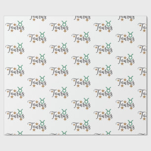 Taurus Star Sign Wrapping Paper White Background