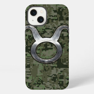 Taurus Symbol on Green Digital Camo iPhone Case