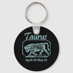 Taurus Teal Key Ring