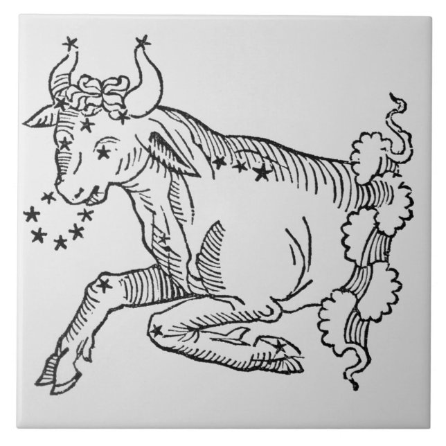 Taurus (the Bull) an illustration from the 'Poetic Ceramic Tile (Front)