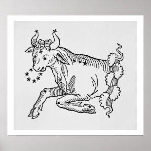 Taurus (the Bull) an illustration from the 'Poetic Poster