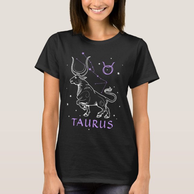 Taurus the Bull Astrology Constellation Zodiac T-Shirt (Front)