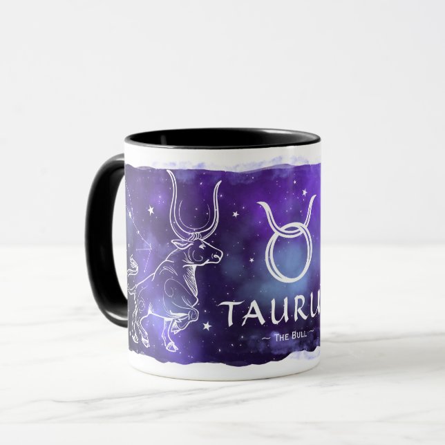 Taurus the Bull Gifts | Astrology Birthday Zodiac Mug (Front Left)