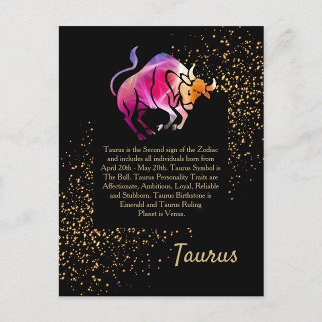Taurus The Bull Postcard (Front)