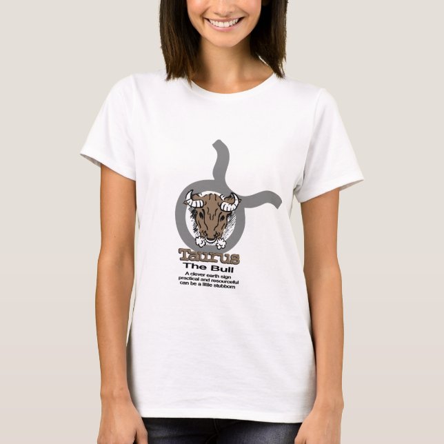 Taurus the bull zodiac astrology light t-shirt (Front)