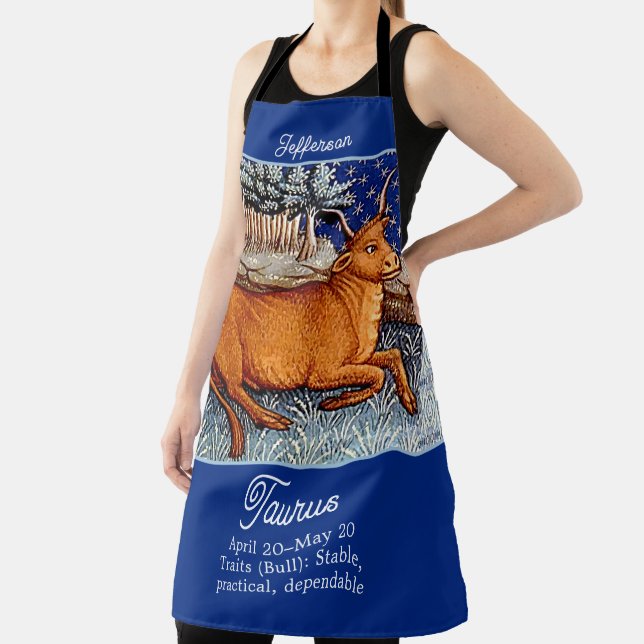 Taurus the Bull Zodiac Sign Birthday Party Apron (Insitu)
