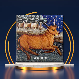 Taurus the Bull Zodiac Sign Birthday Party Ceramic Tile