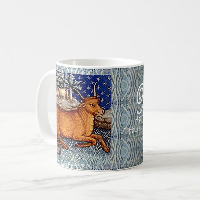 Taurus the Bull Zodiac Sign Birthday Party Coffee Mug (Front Left)